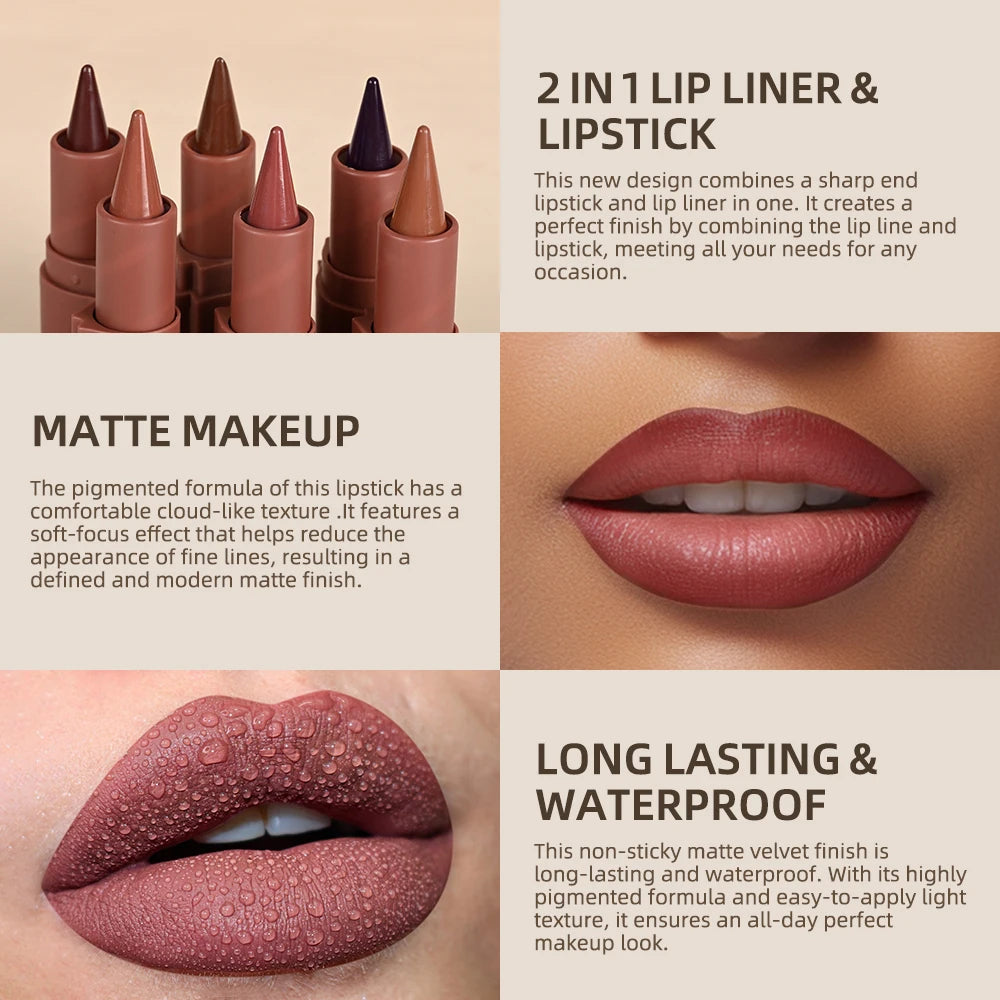 Daily Makeup Waterproof Lip Liner Pencil for Long Lasting Definition