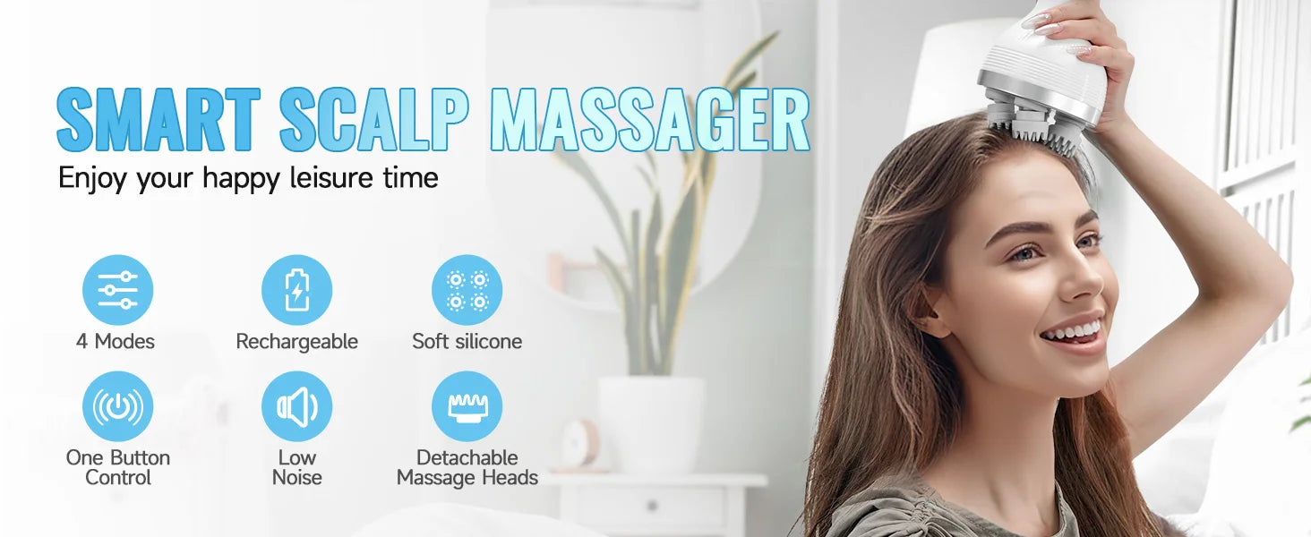 Home Electric Head Scalp Massager for Stress Relief and Hair Growth - 6