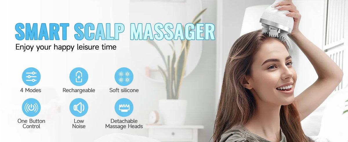Home Electric Head Scalp Massager for Stress Relief and Hair Growth
