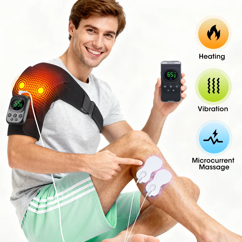 At home cordless shoulder heating massager with app control and vibration - 20