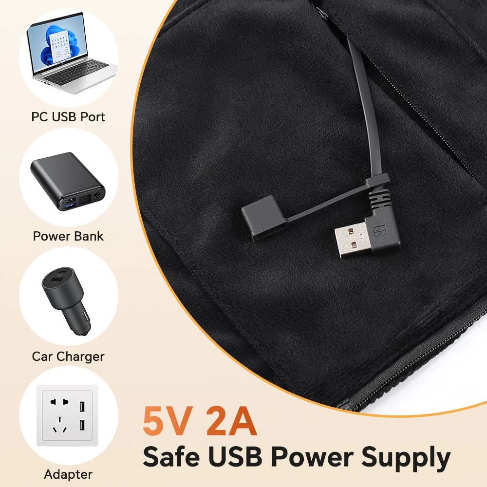 Winter Office Heated Shawl Blanket with Hood and Three Temperature Levels