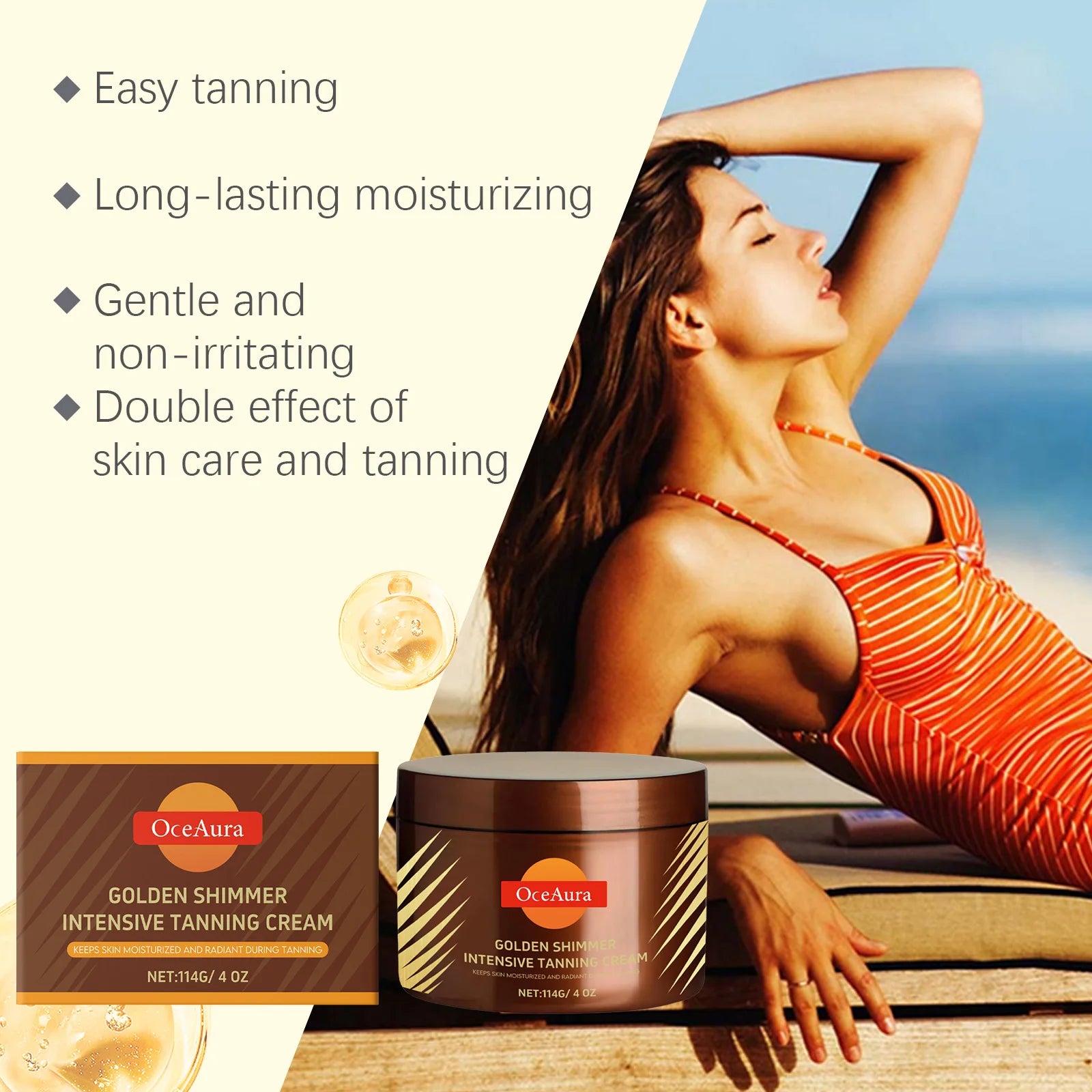 Beach Tan Shine Brown Tanning Accelerator Cream for Natural Glow - 19