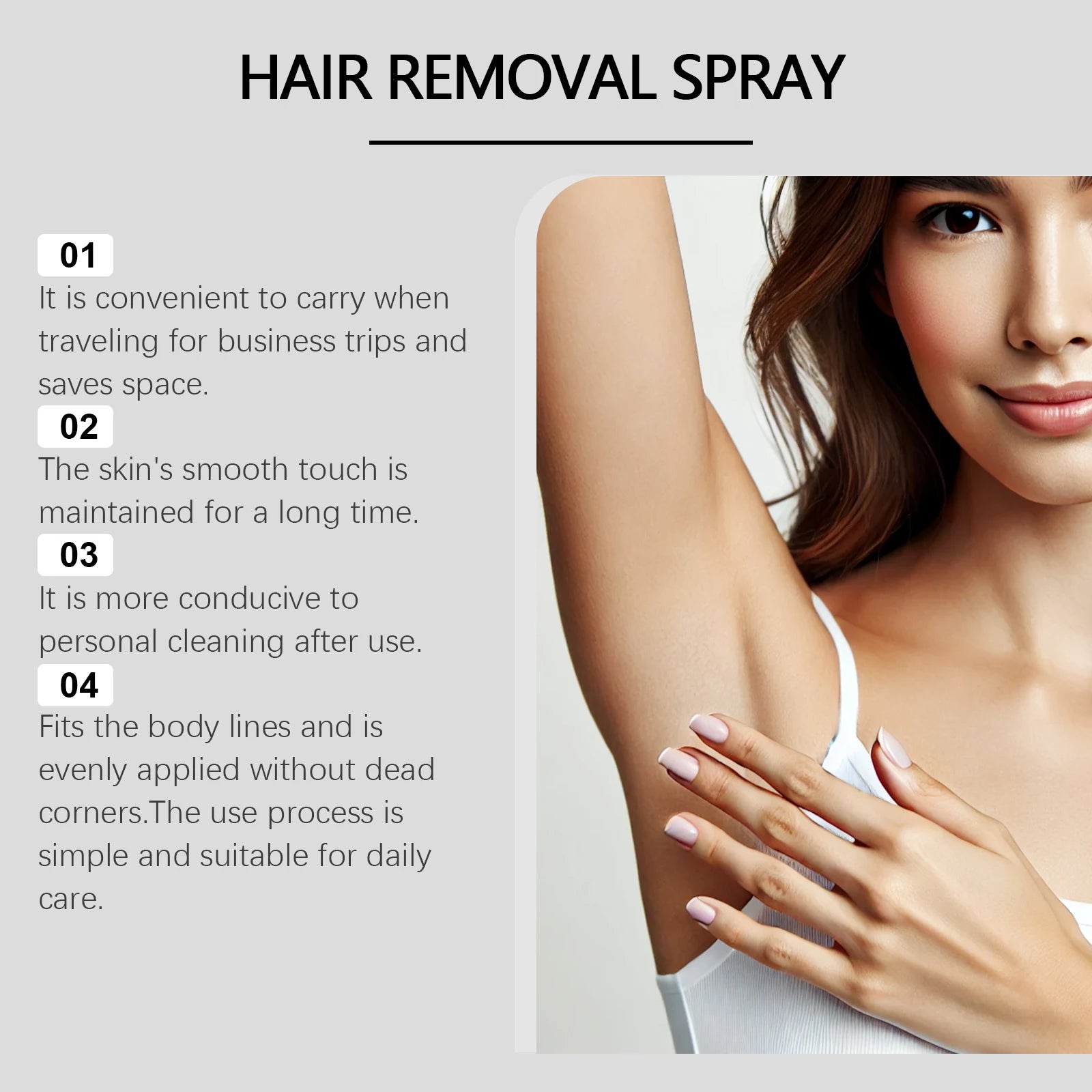 Smooth skin body hair removal spray for arms and legs - 10