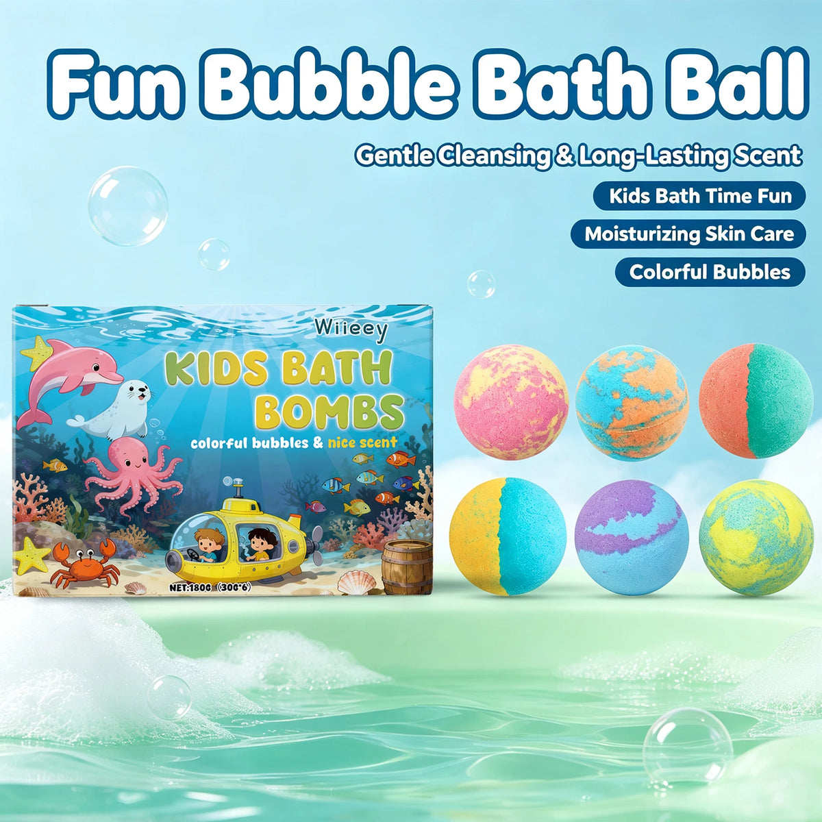 Bath Time Kids Bath Ball Moisturizing and Cleansing Fizzy Balls Gift Set