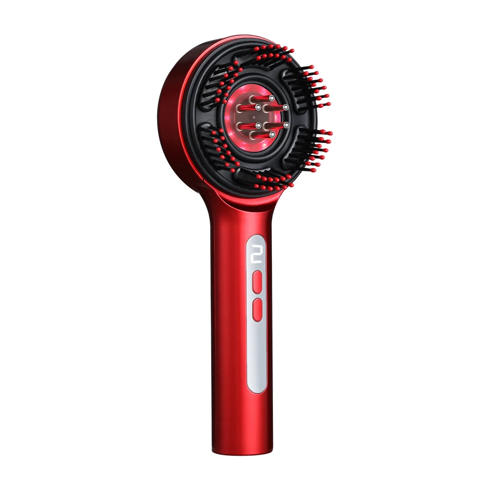 At Home Electric Scalp Massage Comb with Red Light and Oil Applicator
