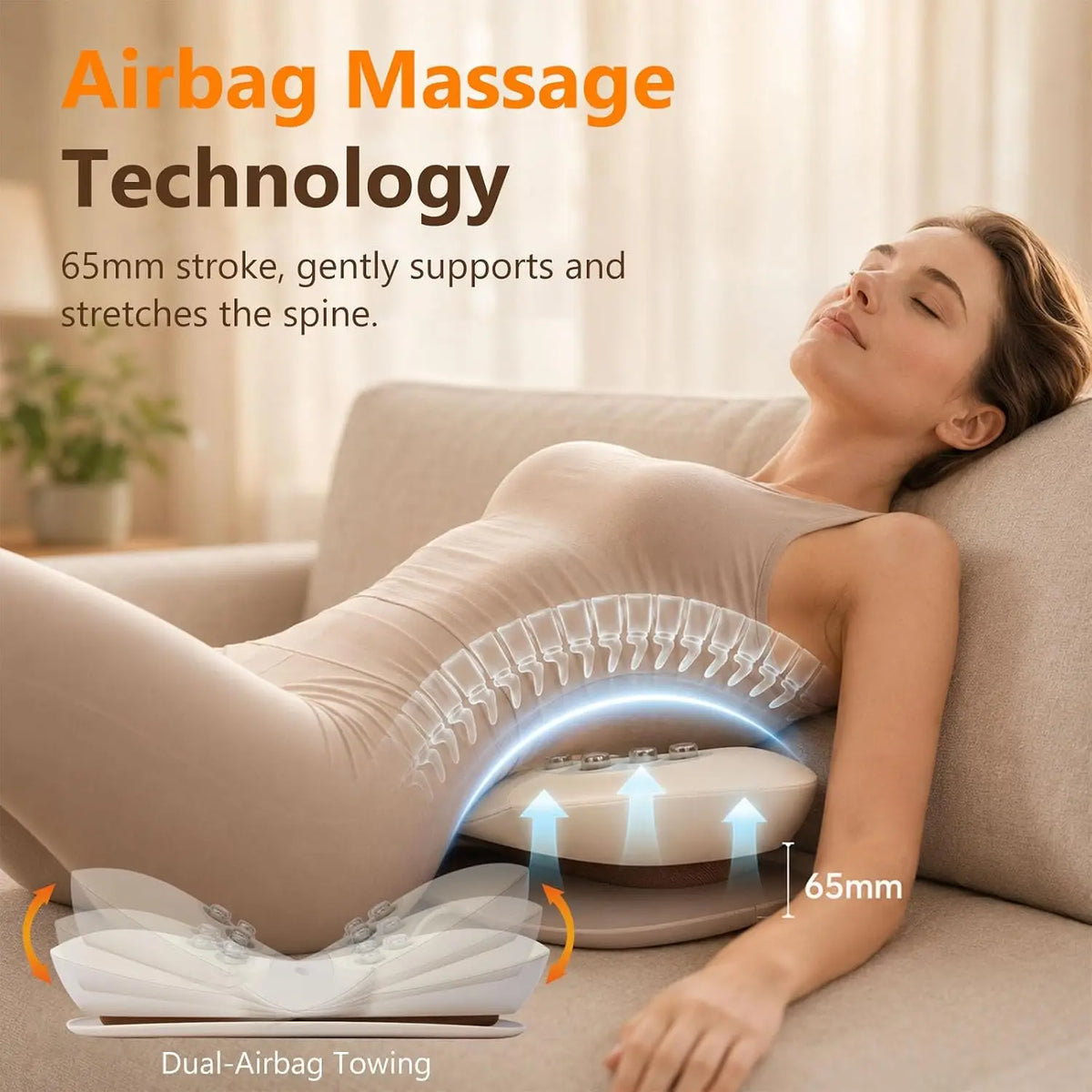 At Home Back Pain Electric Lumbar Traction Device and Waist Massager