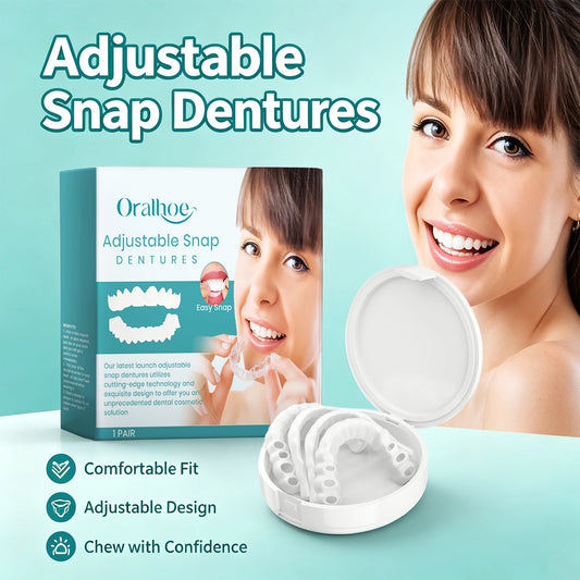 Missing Teeth Repair Adjustable Snap Dentures for Secure Everyday Fit