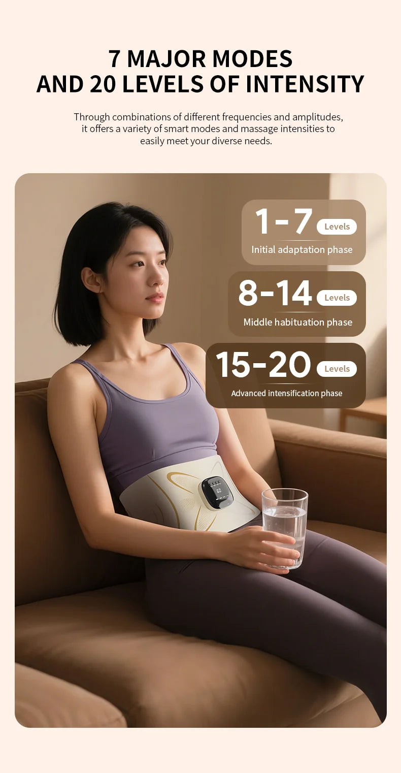 Home workout fitness belt waist pulse massager for core toning sessions - 14