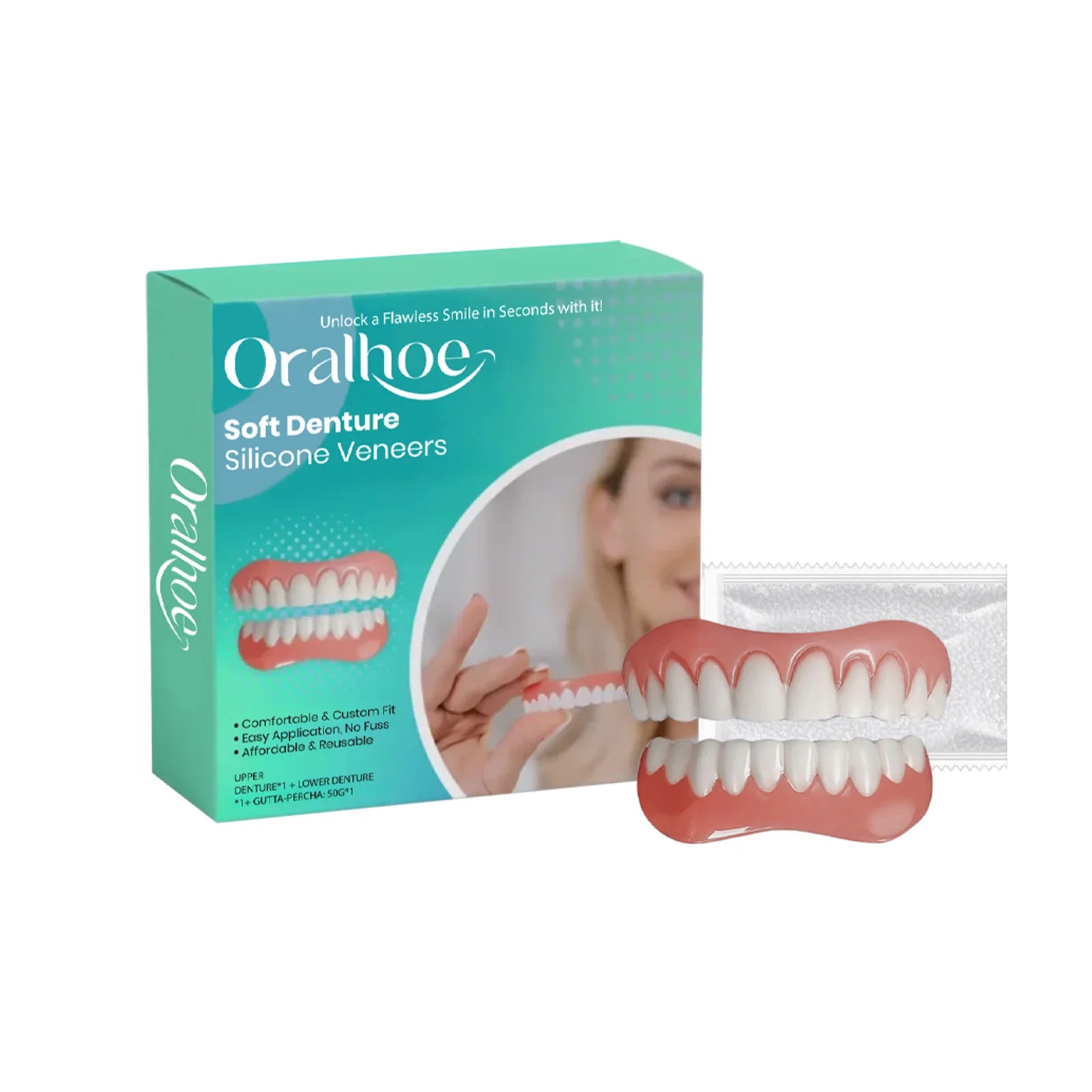 Daily Smile Recovery Silicone Dentures Set for Natural Look and Fit - 16