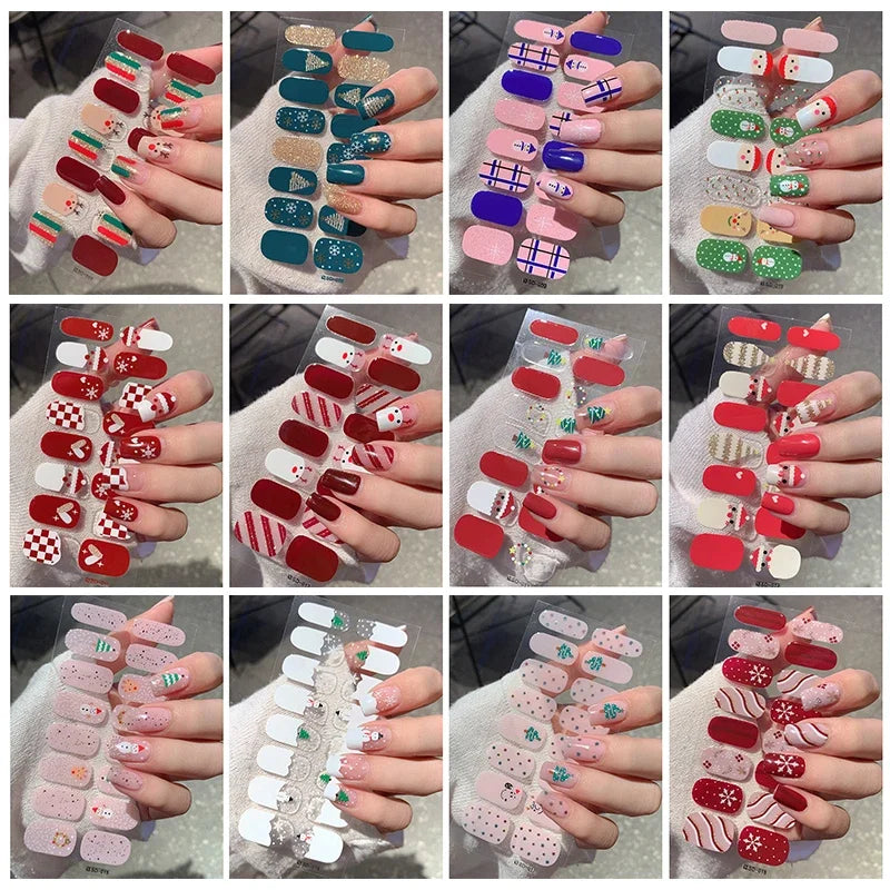 Winter nail art Christmas sticker gel wrap for festive holiday looks - 5
