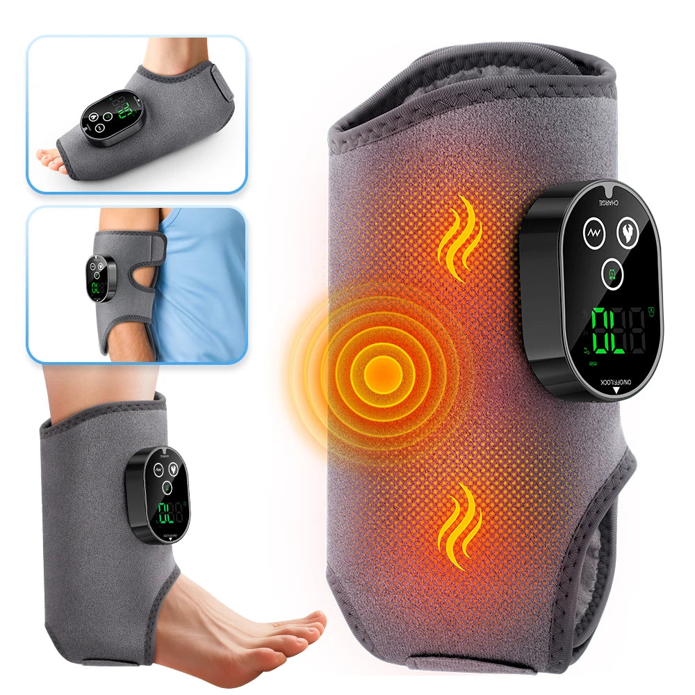 At Home Ankle Calf Foot Vibration Massager With Six Level Heating - 18