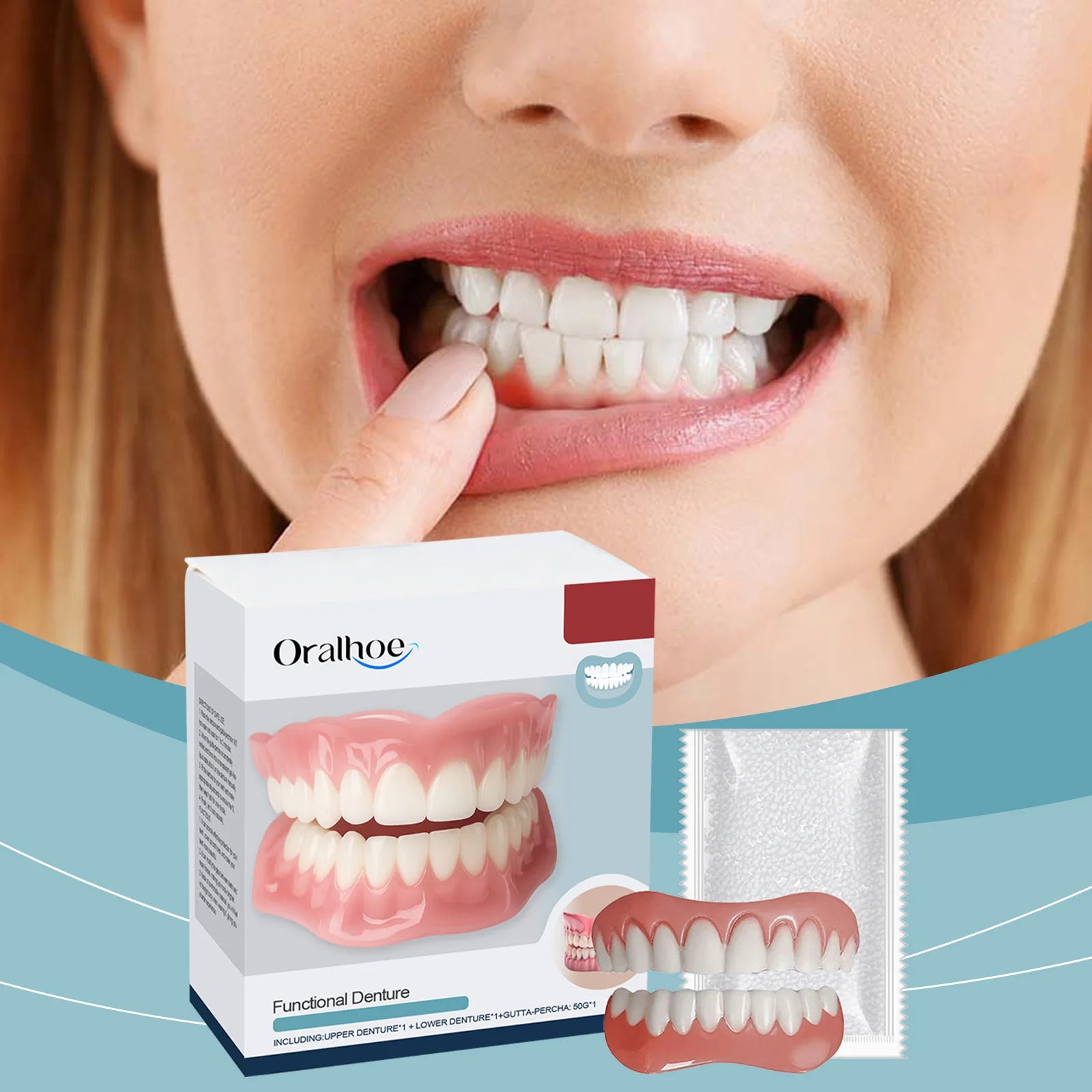 Daily Smile Soft Silicone Denture Kit For Natural Missing Teeth Repair - 11