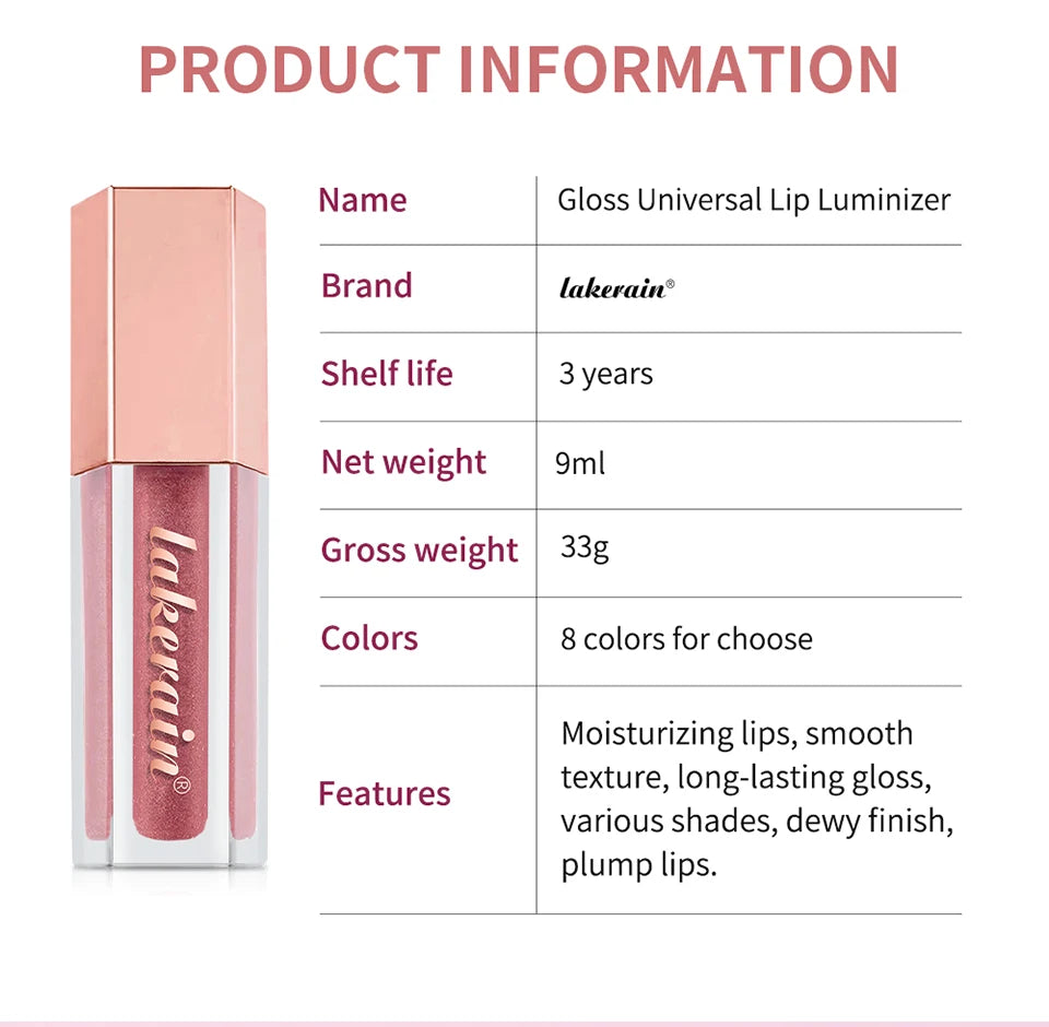 Daily Makeup Routine Lip Luminizer Gloss for Long Lasting Hydration - 16