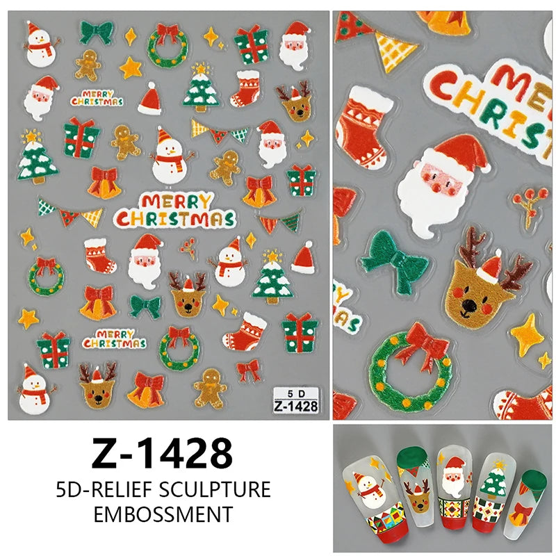 Christmas party nail art decor winter sticker for holiday manicure styling - 67