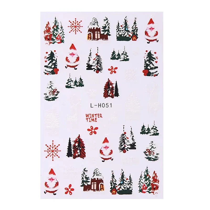 Christmas party nail art decor winter sticker for holiday manicure styling