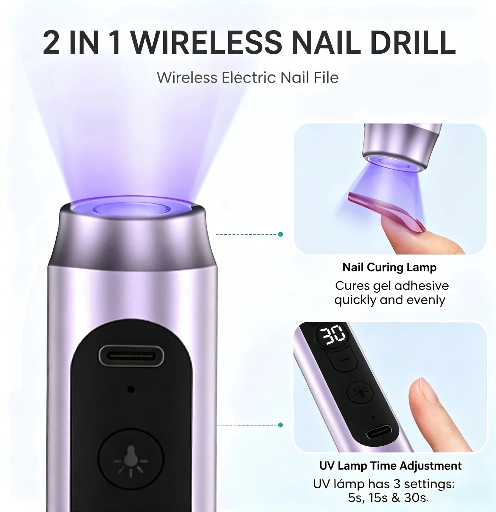 Home Manicure Electric Nail File for Easy Shaping and Polishing - 3