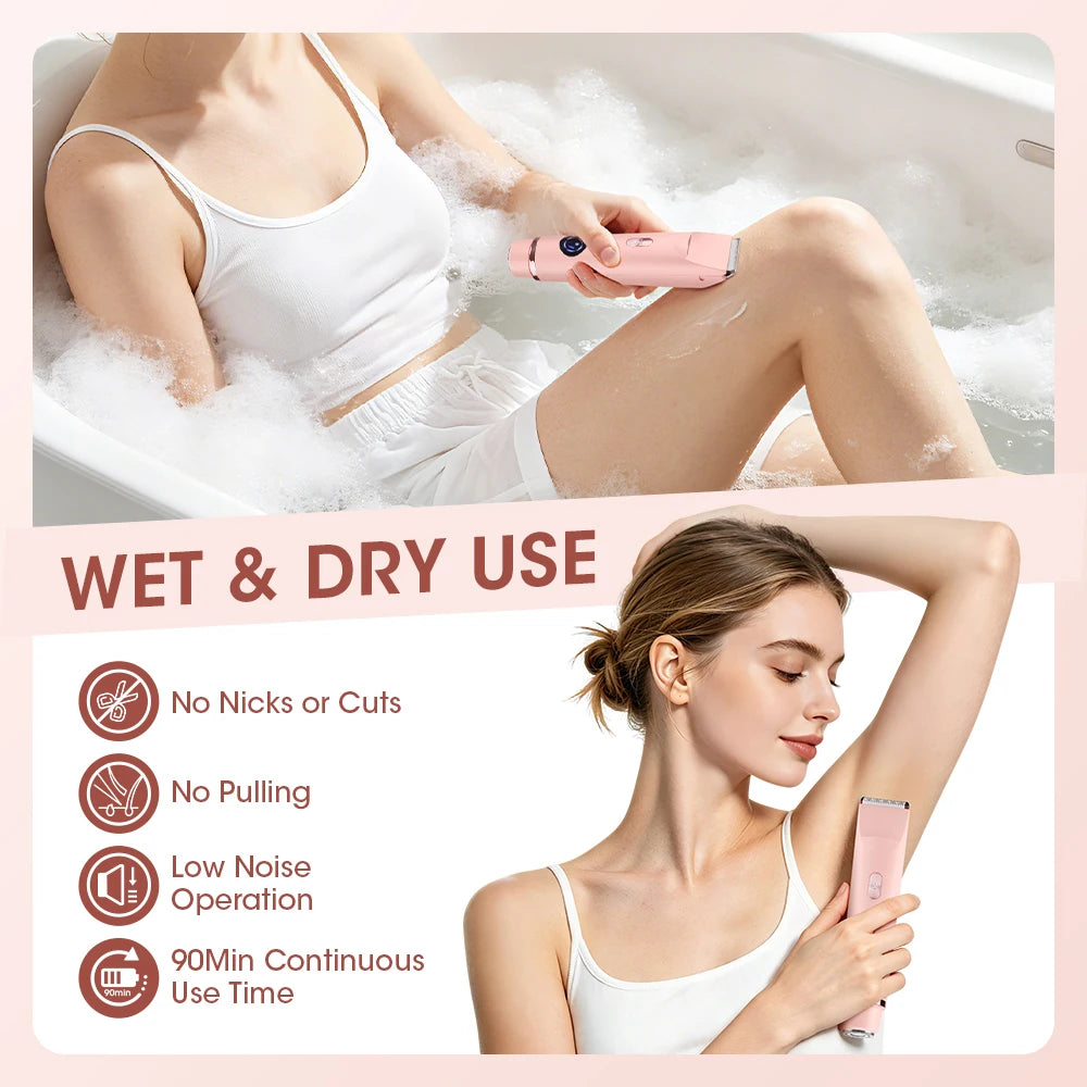 Bathroom Dual Heads Electric Shaver for Women Body Hair Removal Trimmer - 12