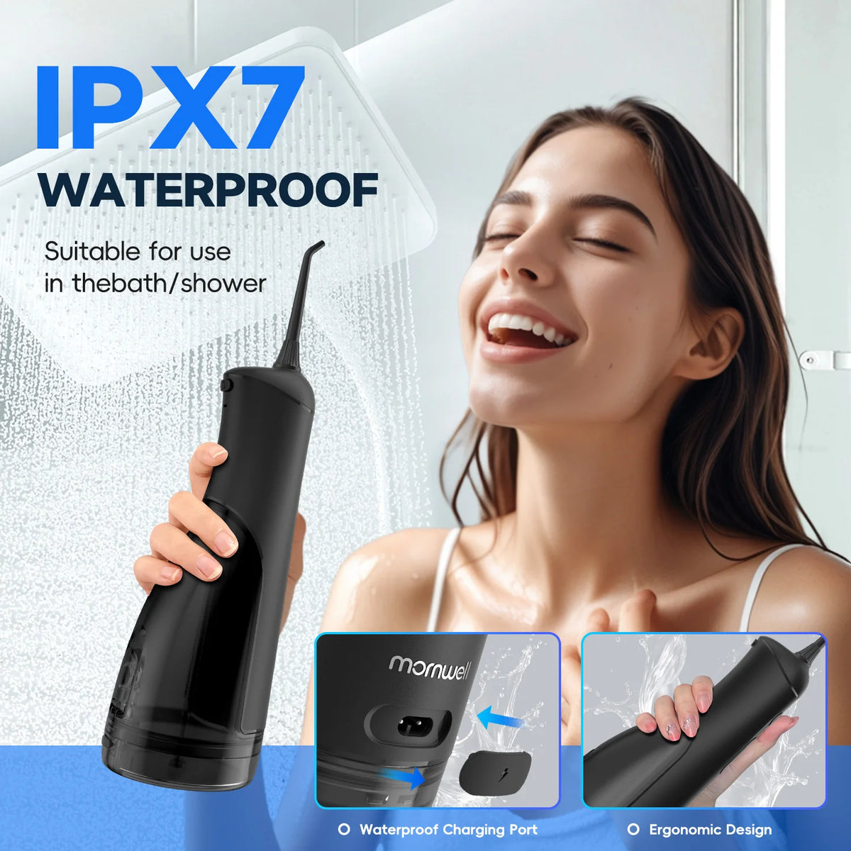 Bathroom Oral Irrigator Portable Water Flosser with Five Jet Nozzles
