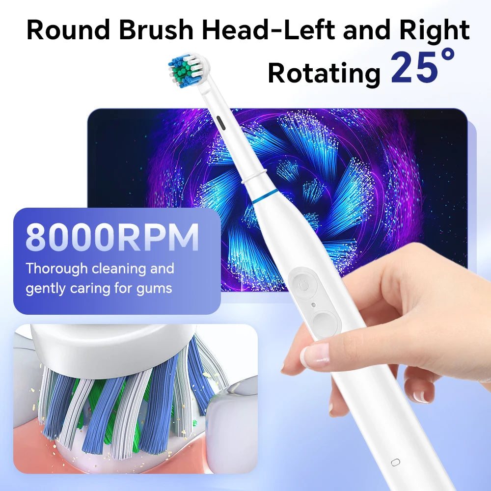 Daily Routine Electric Toothbrush with Rotating Head and Multiple Modes - 9