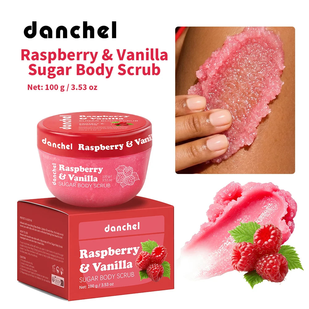 Shower Routine Raspberry Vanilla Sugar Body Scrub for Smooth Skin Care