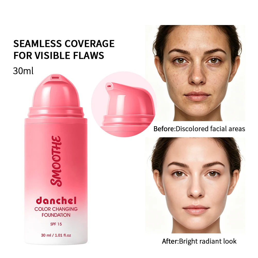 Daily Makeup Routine Color Changing Foundation for Flawless Seamless Look - 1
