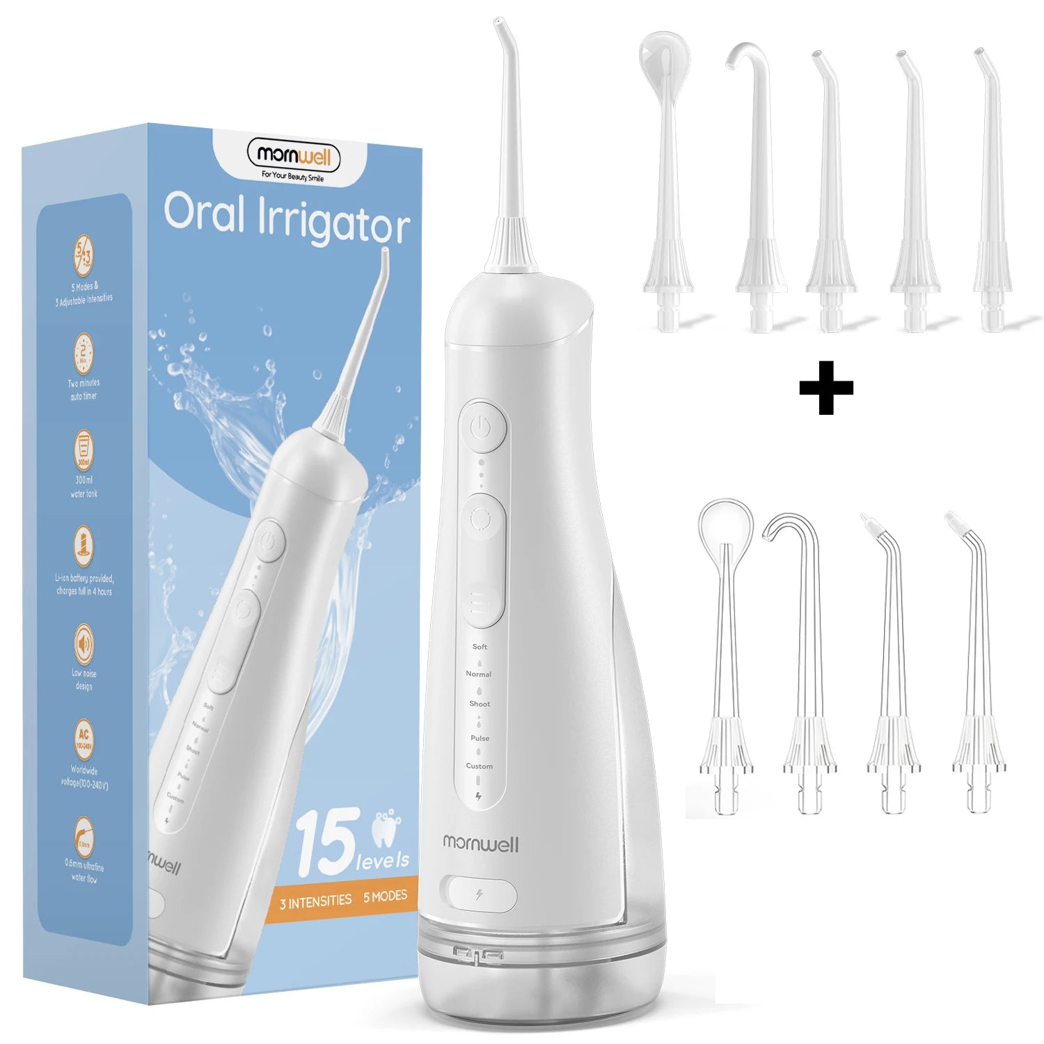 Bathroom Oral Irrigator Portable Water Flosser with Five Jet Nozzles - 19