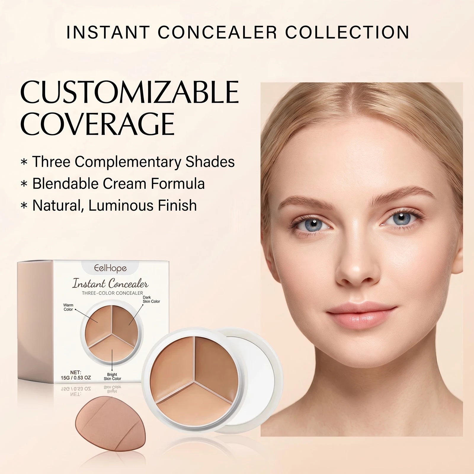 Daily Makeup Face Cream Concealer Palette for Flawless Coverage - 6