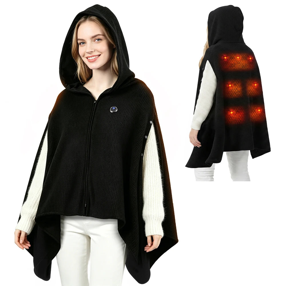 Winter Office Heated Shawl Blanket with Hood and Three Temperature Levels - 19