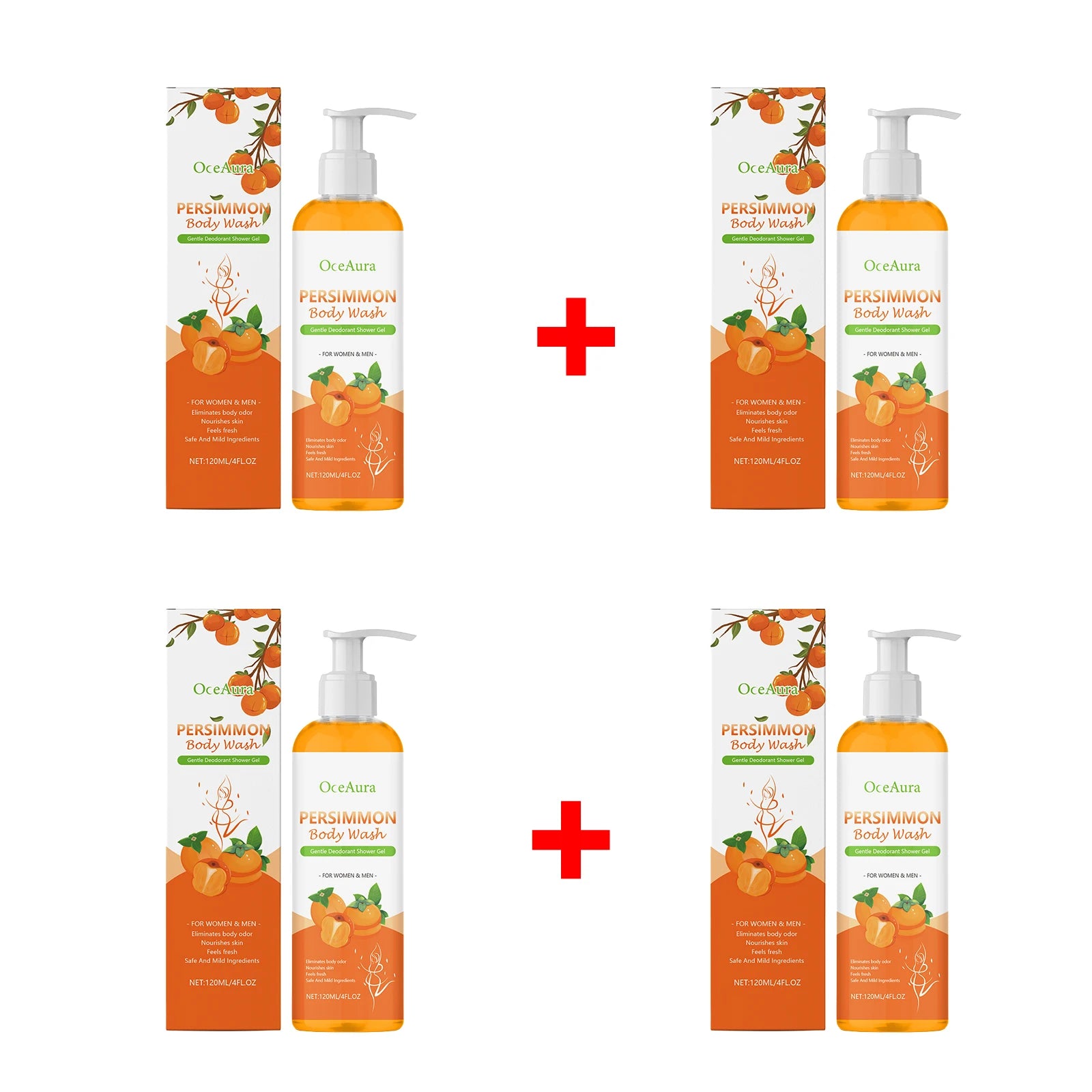 Bathroom Shower Persimmon Body Wash Exfoliating Oil Control Skin Odor Remover - 14