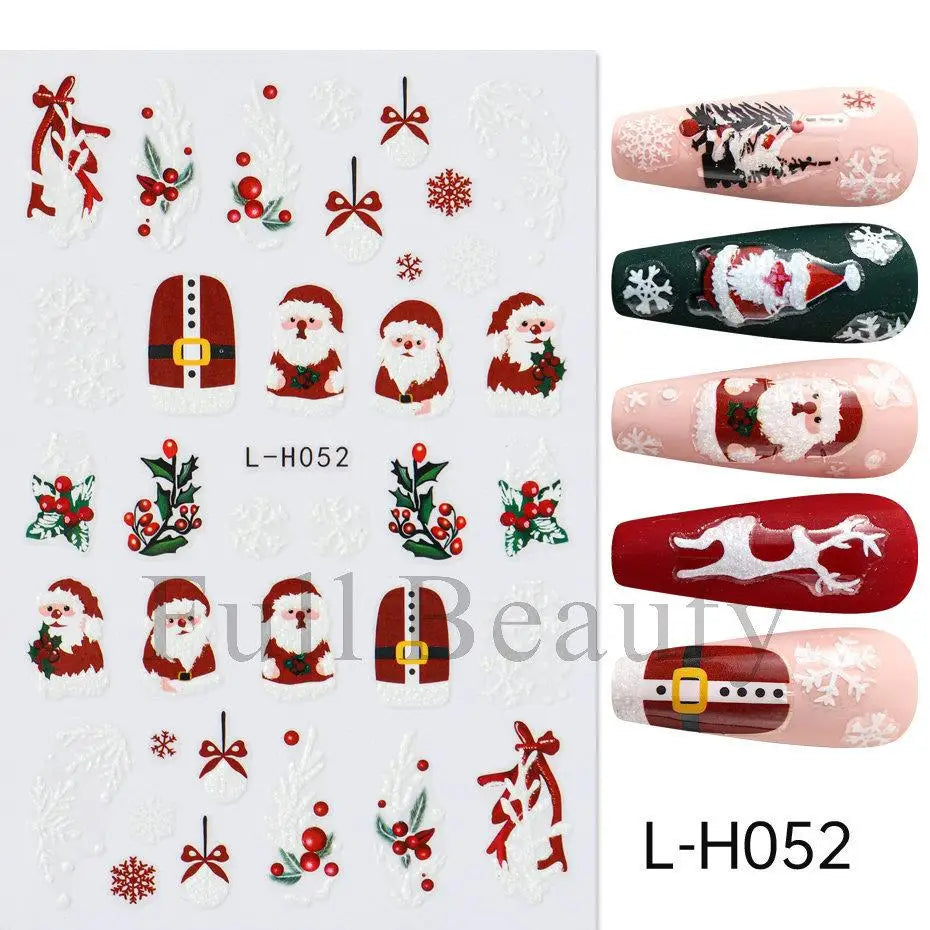 Christmas party nail art decor winter sticker for holiday manicure styling - 44