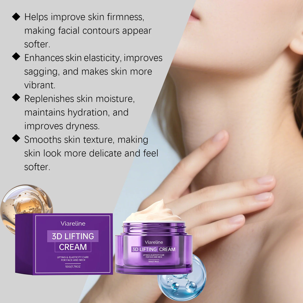 Daily Face And Neck 3D Lifting Cream For Firming And Smoothing Skin Care