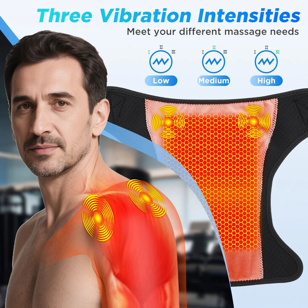 At home cordless shoulder heating massager with app control and vibration - 4