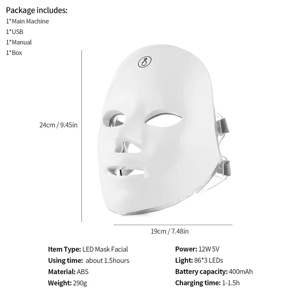 Home Spa Rechargeable LED Mask for Skin Rejuvenation and Lifting