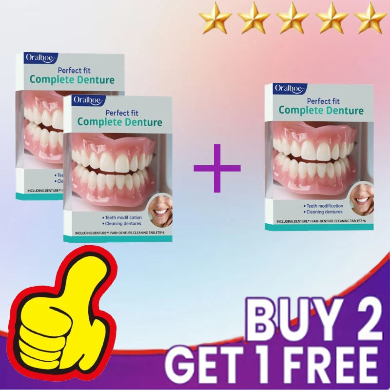 Daily Oral Care Silicone Full Mouth Dentures for Smile Confidence