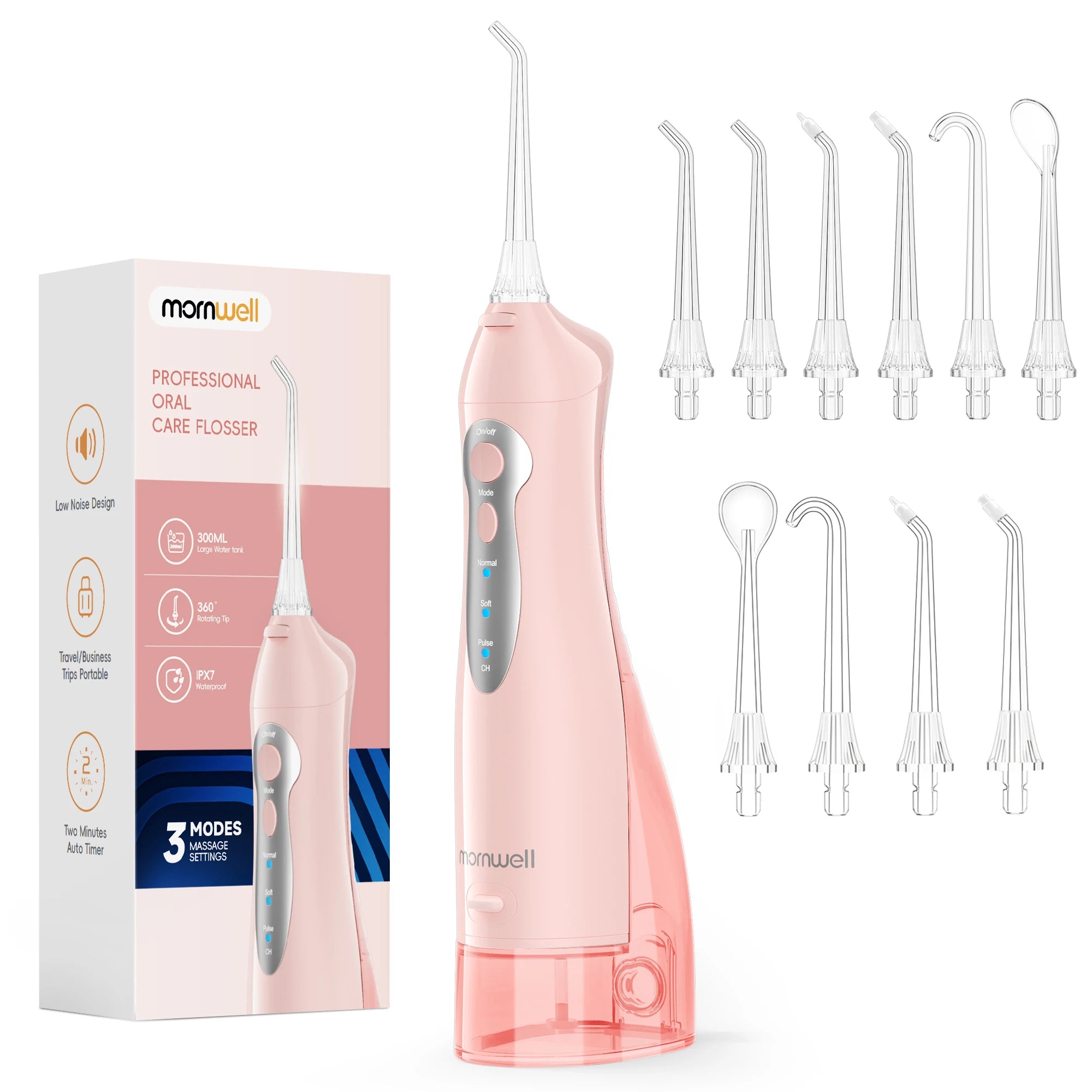 Bathroom Oral Care Water Flosser with Rechargeable Battery and 300ML Tank - 21