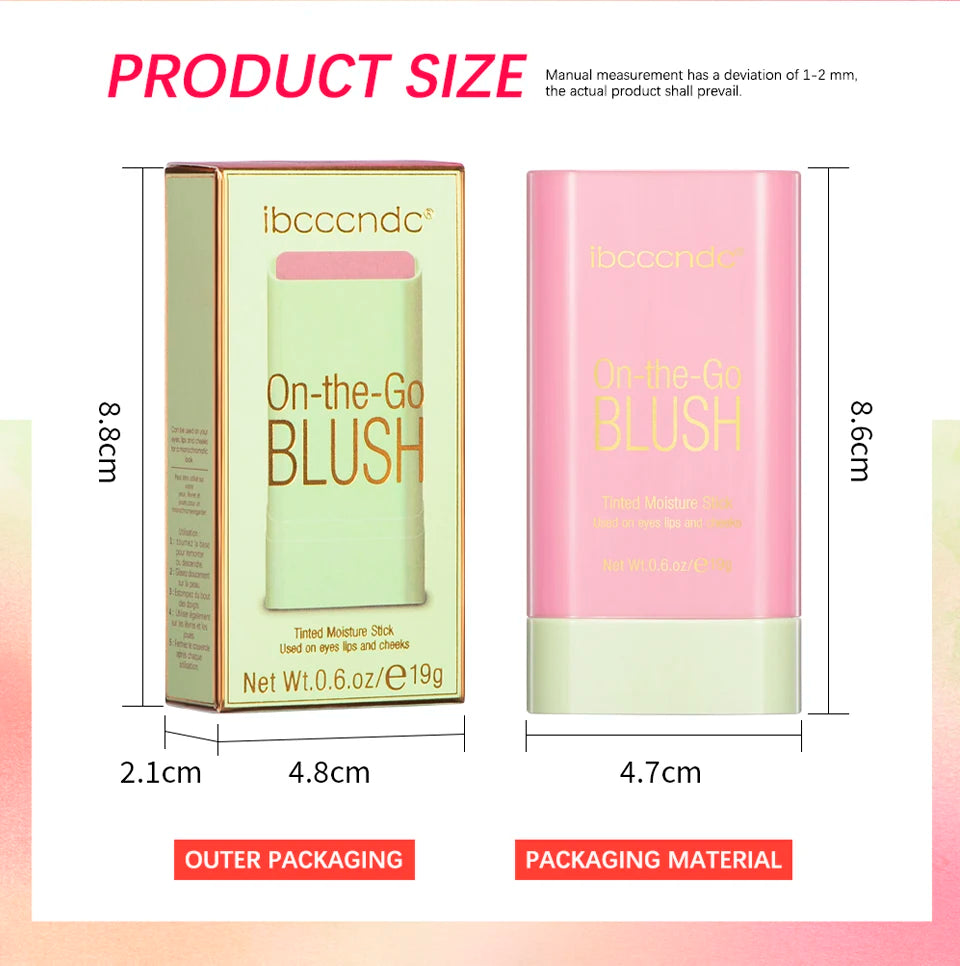 Daily Makeup Routine Cream Blusher Stick for Cheeks and Lips Natural Finish