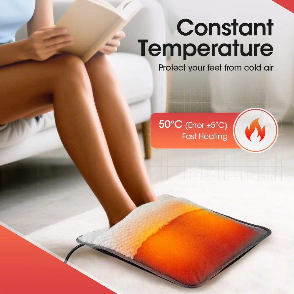 Under Desk Electric Foot Warmer Mat for Cozy Winter Evenings