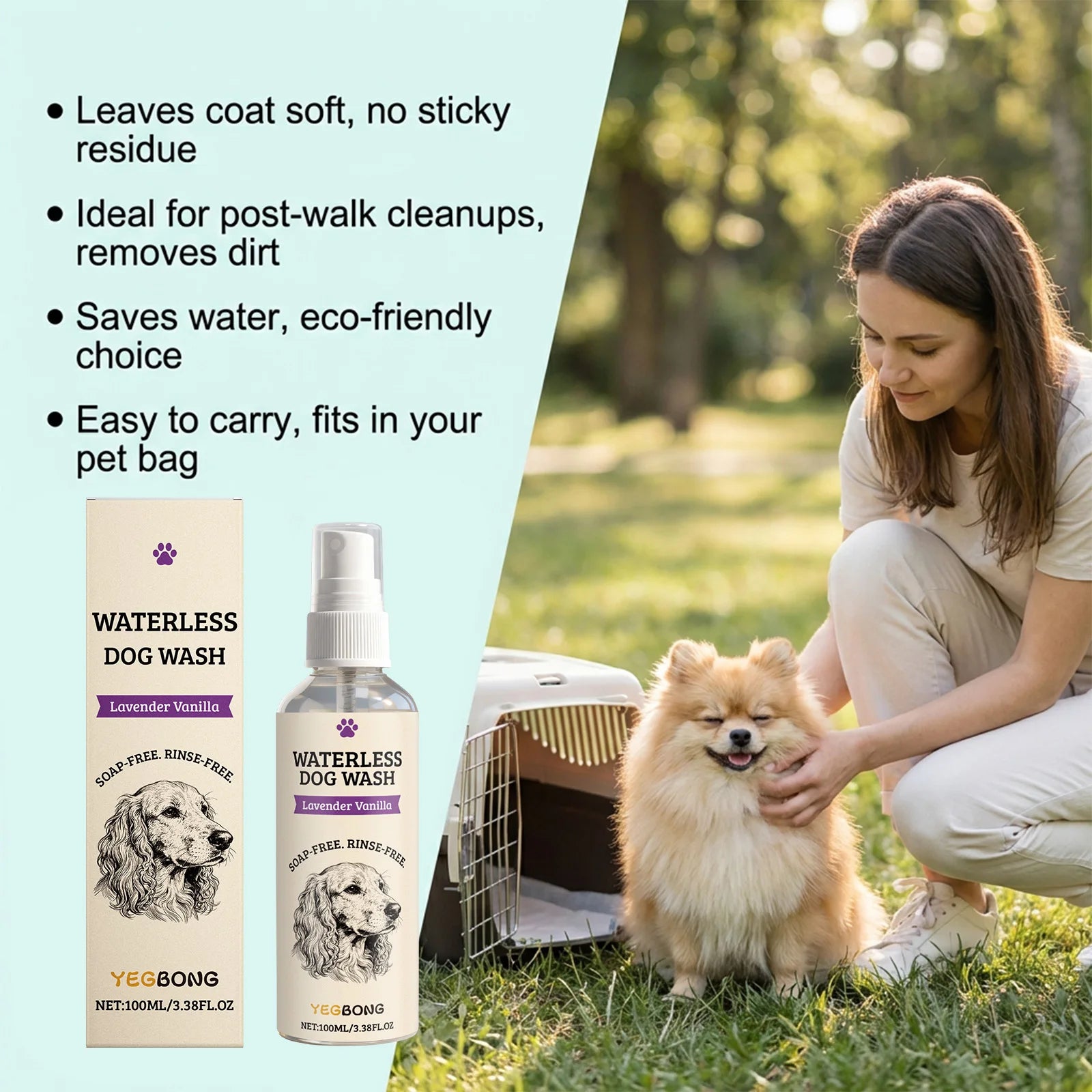 Bath Time Waterless Dog Shampoo Spray for Fresh Coat - 14