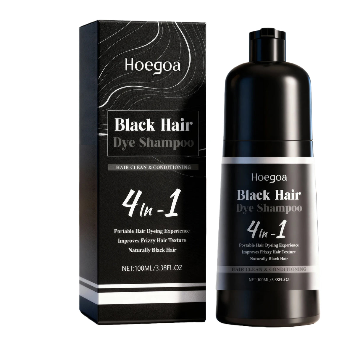 Bathroom Hair Care Black Hair Dye Shampoo for Gray Coverage and Shine