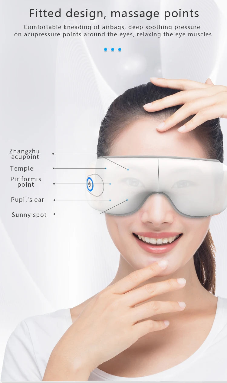 Dry Eyes Relief Rechargeable Eye Massager with Air Pressure and Heat - 10