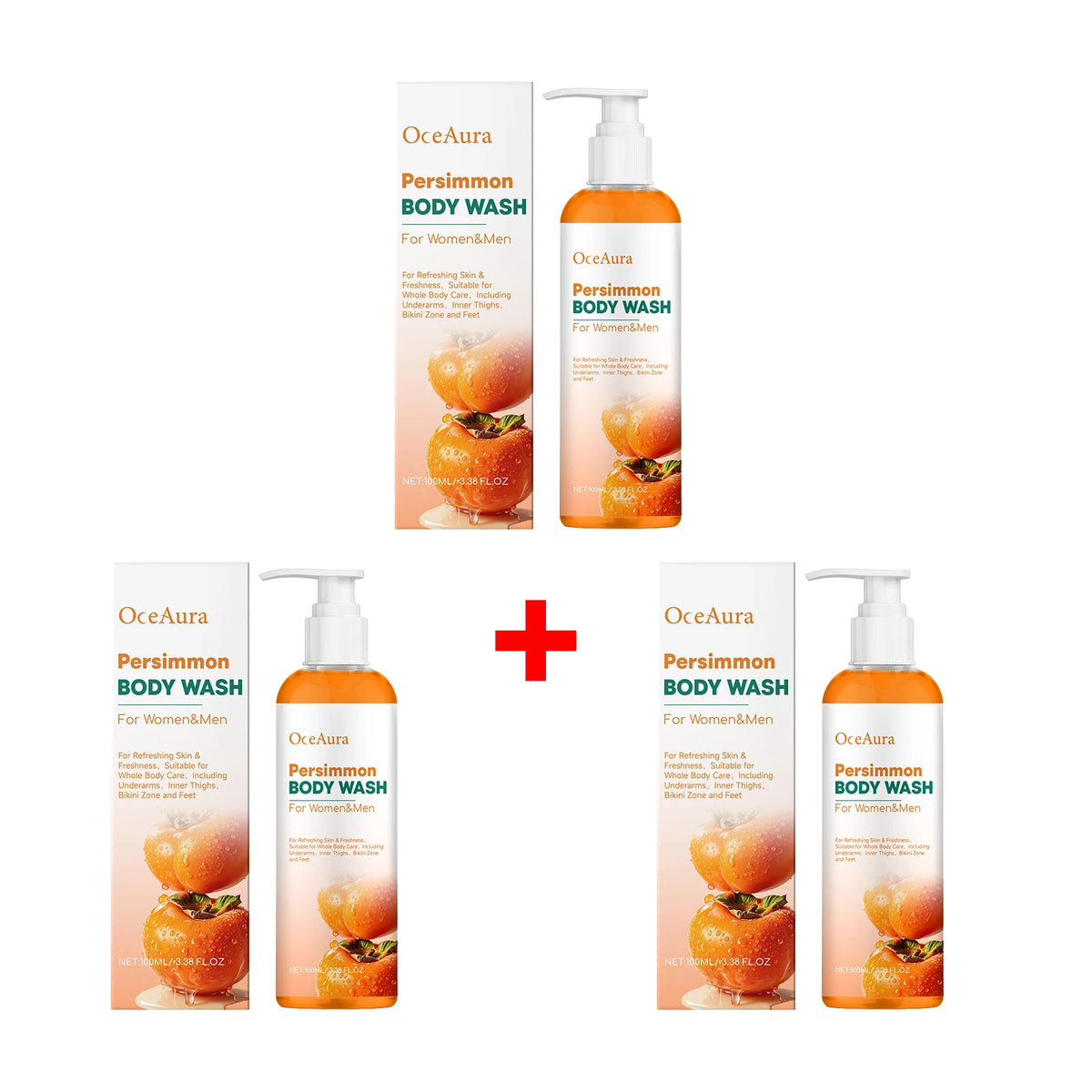 Daily Shower Persimmon Body Wash Sweat Odor Eliminating Natural Gel