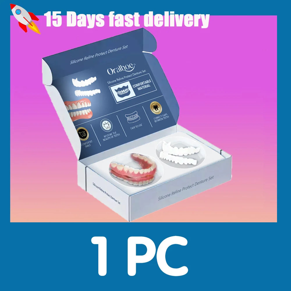 Daily Smile Adjustable Silicone False Teeth Kit for Natural Comfort