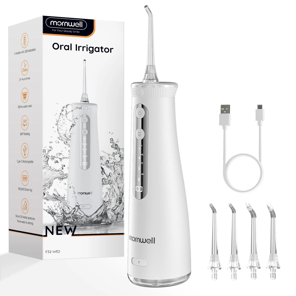 Home Teeth Whitening Oral Water Flosser for Deep Cleaning and Gum Care