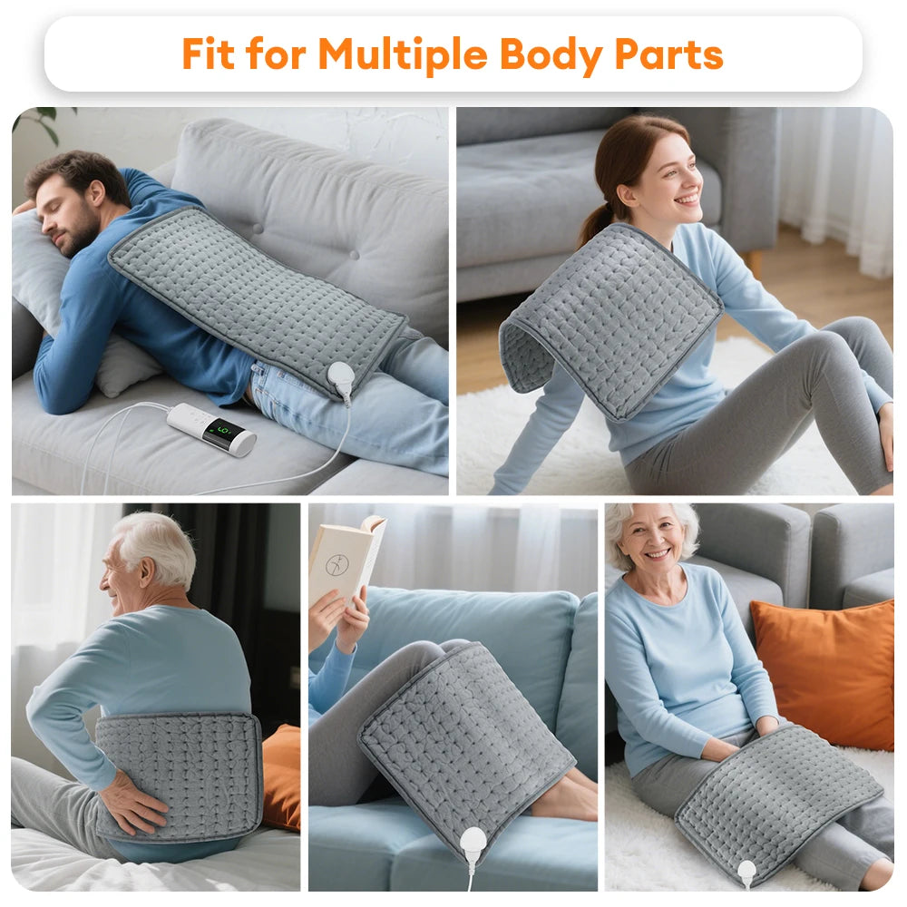 Back Pain Relief Electric Heating Pad for Muscle Relaxation and Comfort