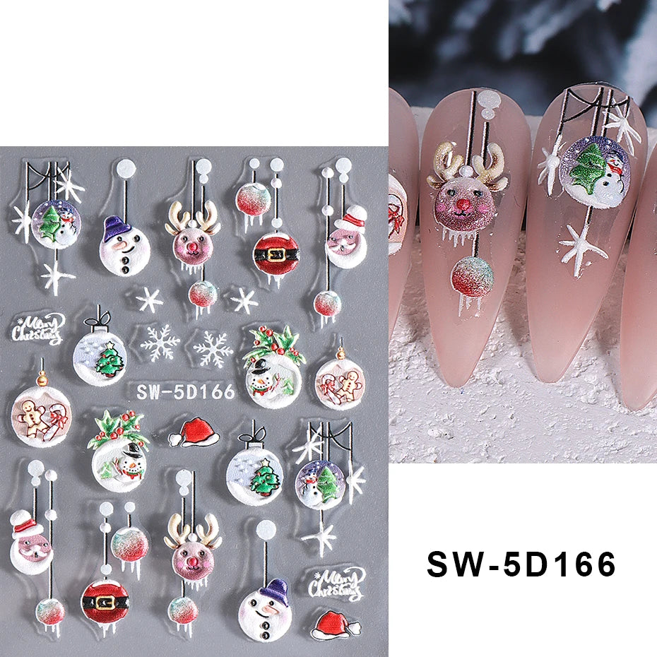 Christmas party nail art decor winter sticker for holiday manicure styling - 36