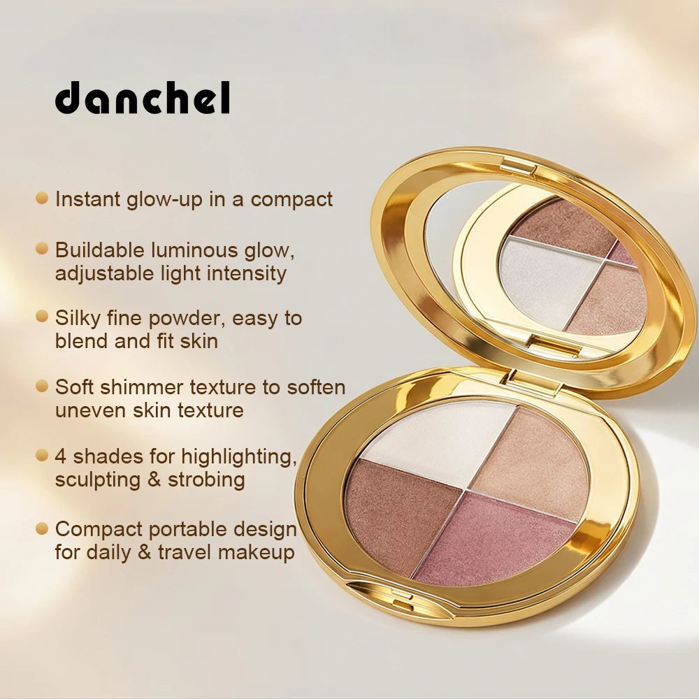 Daily Makeup Highlighting Eye and Cheek Palette for a Radiant Glow