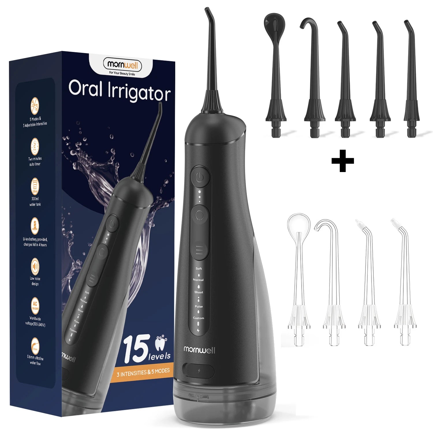 Bathroom Oral Irrigator Portable Water Flosser with Five Jet Nozzles - 20