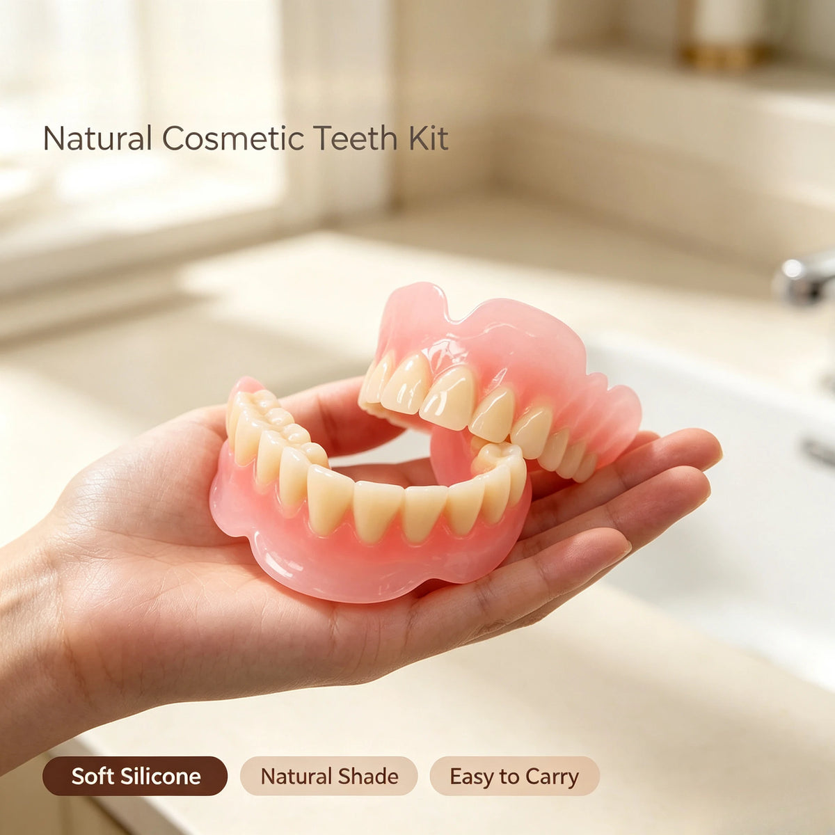 Daily Oral Care Silicone Full Mouth Dentures for Smile Confidence