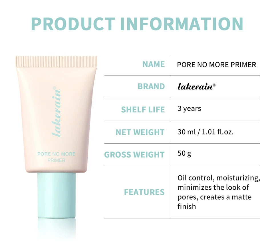 Daily Makeup Pore No More Primer Matte Finish Long Lasting Oil Control