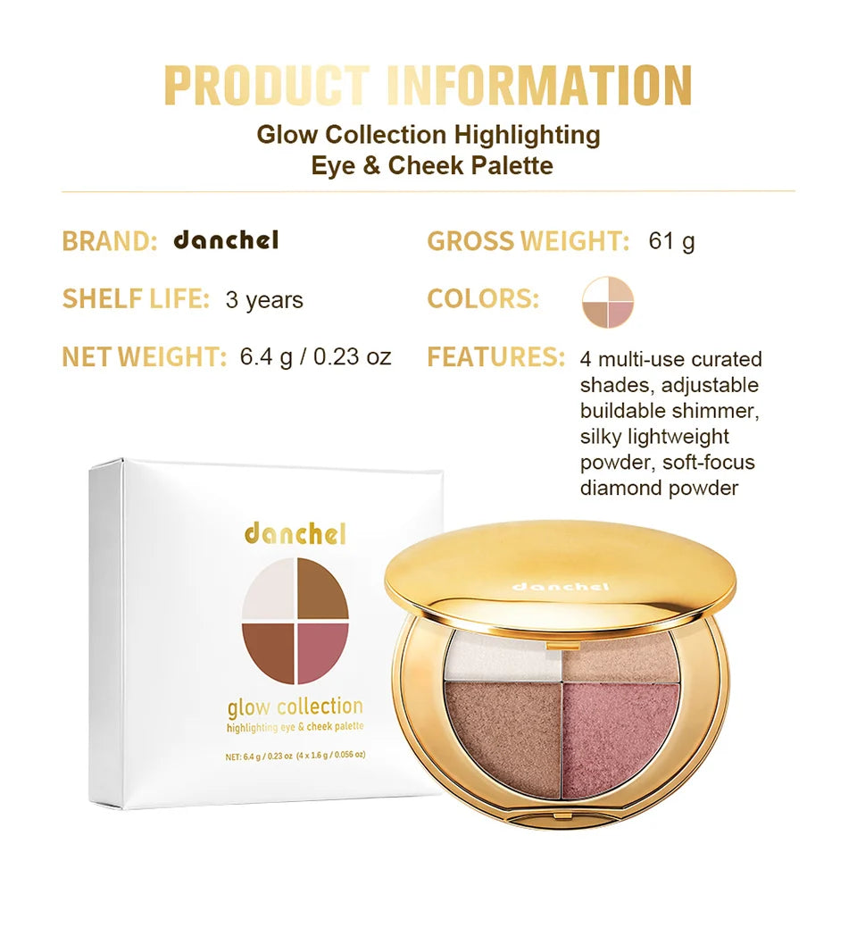Daily Makeup Highlighting Eye and Cheek Palette for a Radiant Glow - 16